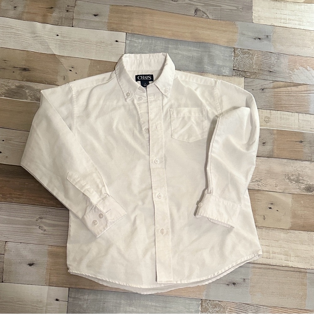 Chaps Boys Button Down White Shirt